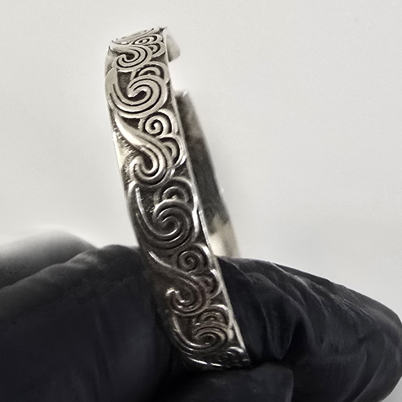 Native American Sterling Silver 925 Swirl Design Bracelet - Picture 9 of 12